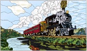 Stained Glass Pattern-Steam Engine